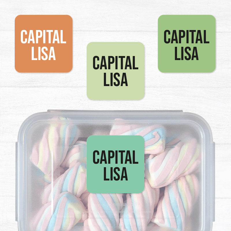 Capitalisa Etiqueta Diseño Cuadrada
