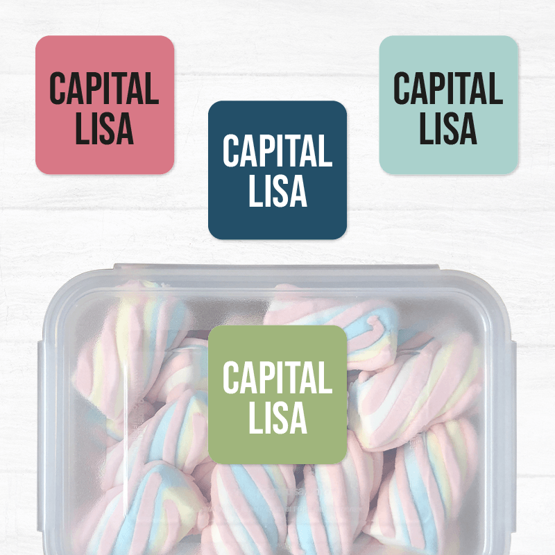 Capitalisa Etiqueta Diseño Cuadrada