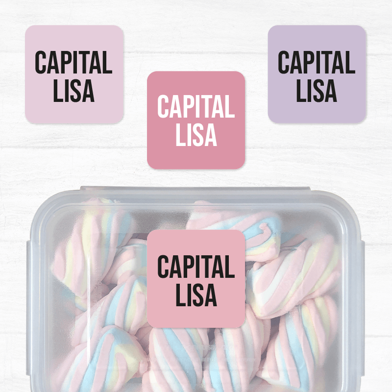 Capitalisa Etiqueta Diseño Cuadrada