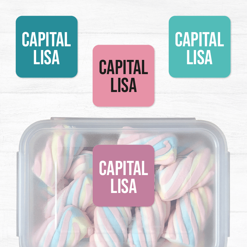 Capitalisa Etiqueta Diseño Cuadrada