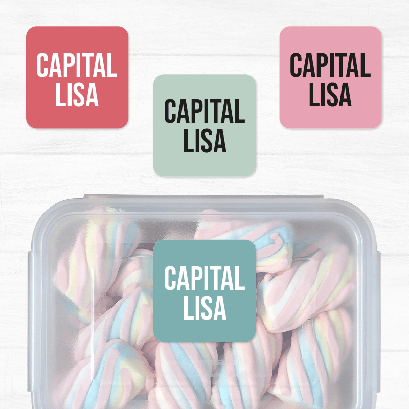 Capitalisa Etiqueta Diseño Cuadrada