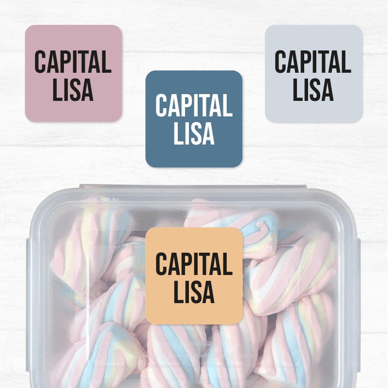 Capitalisa Etiqueta Diseño Cuadrada