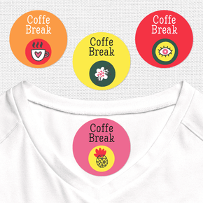 Coffe Break Etiqueta Para Ropa Diseño Circular