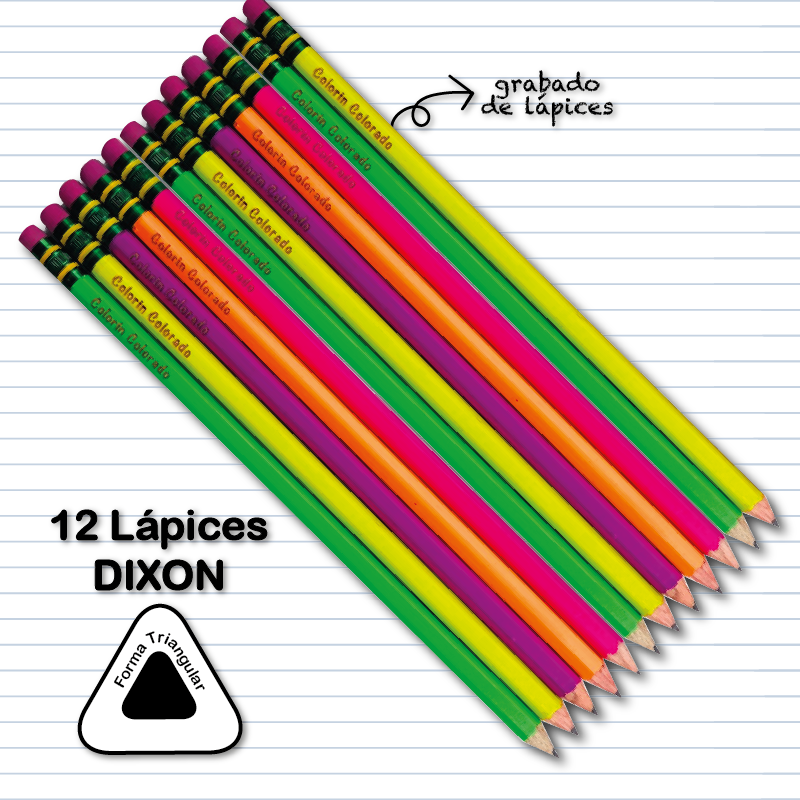 Lápices Dixon Neón Hexagonal