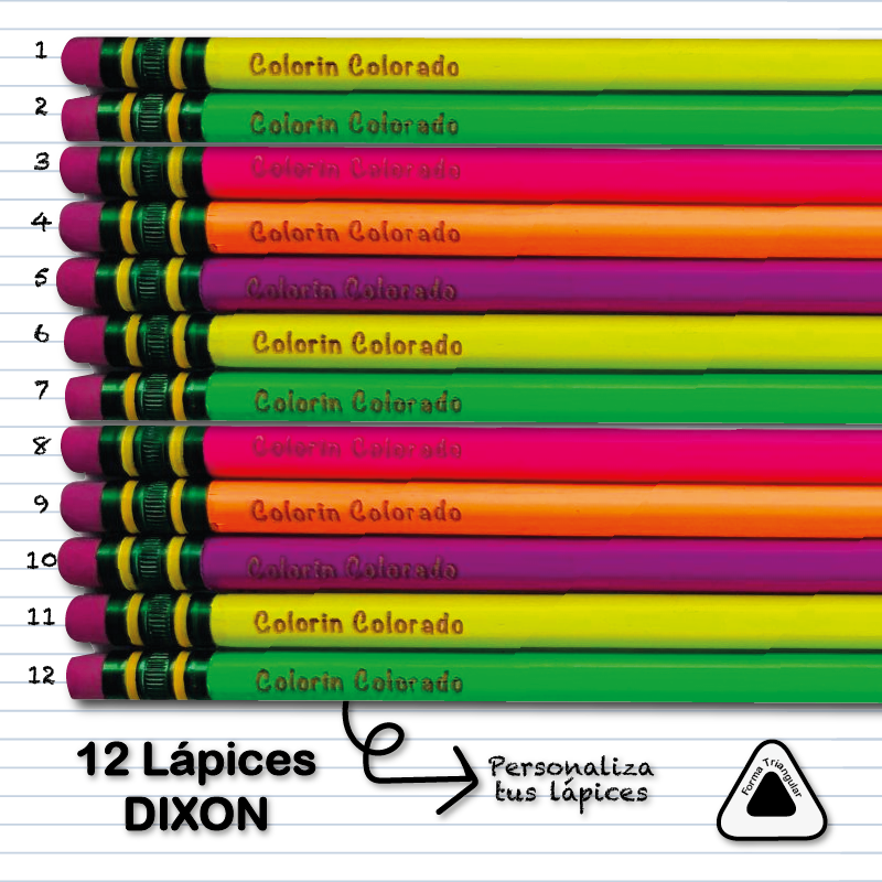 Lápices Dixon Neón Hexagonal