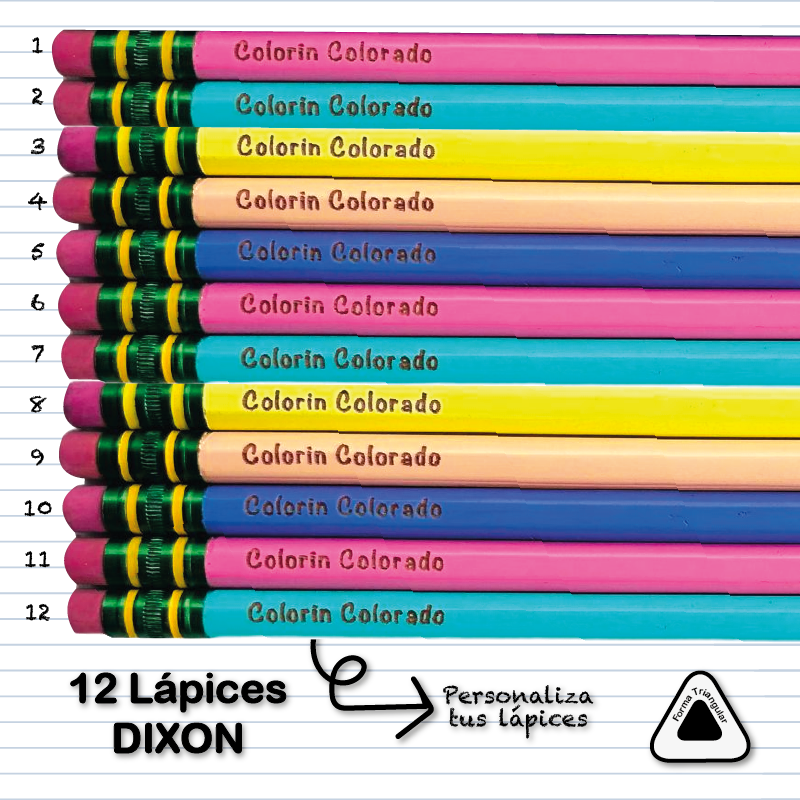 Lápices Dixon Pastel Hexagonal