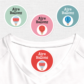 Aire Ballons Etiqueta Para Ropa Diseño Circular
