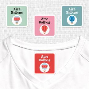 Aire Ballons Etiqueta Para Ropa Planchado Diseño Cuadrada