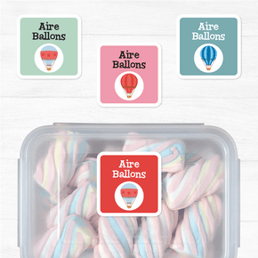 Aire Ballons Etiqueta Diseño Cuadrada