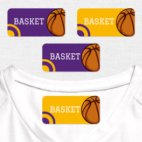 Basketball Etiqueta Para Ropa Planchado Diseño Rectangular