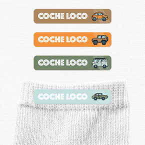 Coche Loco Etiqueta Ropa Planchado Diseño Chica