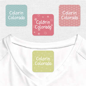 Colorin Colorada Etiqueta Para Ropa Planchado Diseño Cuadrada