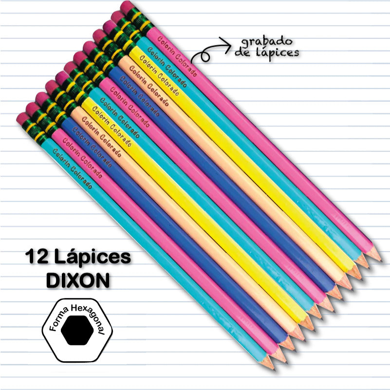 Lápices Dixon Pastel Hexagonal