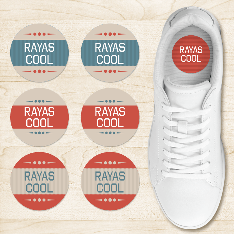 Rayas Cool Etiqueta Calzado Circular