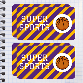 Basketball Etiqueta Diseño Escolar