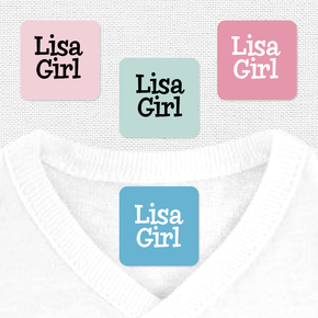 Lisa Girl Etiqueta Para Ropa Planchado Diseño Cuadrada