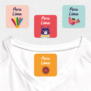 Peruanas Etiqueta Para Ropa Planchado Diseño Cuadrada