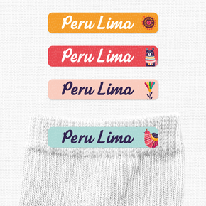 Peruanas Etiqueta Ropa Planchado Diseño Chica