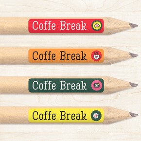 Coffe Break Etiqueta Diseño Chica