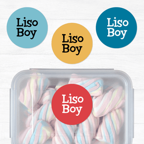 Liso Boy Etiqueta Vinil con Diseño Circular