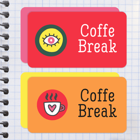 Coffe Break Etiqueta Diseño Escolar
