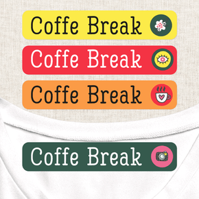 Coffe Break Etiqueta Para Ropa Planchado Diseño Grande