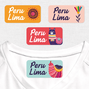 Peruanas Etiqueta Para Ropa Planchado Diseño Rectangular
