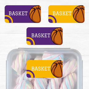 Basketball Etiqueta Diseño Rectangular