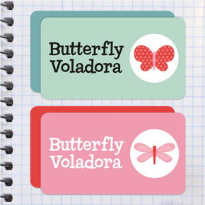 Butterfly Etiqueta Diseño Escolar
