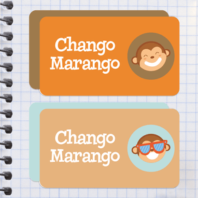 Chango Marango Etiqueta Diseño Escolar