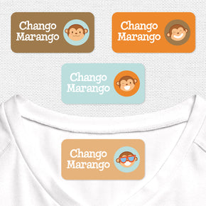 Chango Marango Etiqueta Para Ropa Planchado Diseño Rectangular