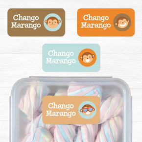 Chango Marango Etiqueta Diseño Rectangular