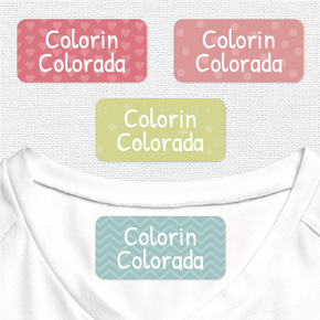 Colorin Colorada Etiqueta Para Ropa Planchado Diseño Rectangular