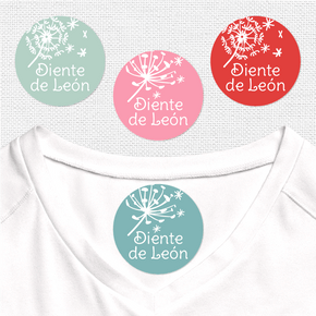 Diente de León Etiqueta Para Ropa Diseño Circular