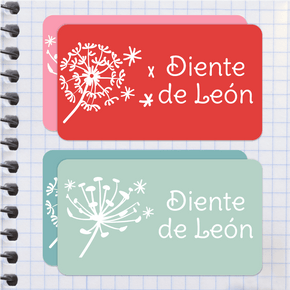 Diente de León Etiqueta Diseño Escolar
