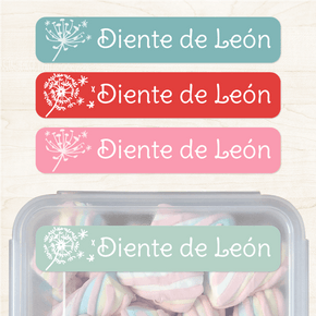Diente de León Etiqueta Diseño Grande
