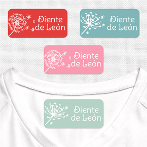 Diente de León Etiqueta Para Ropa Planchado Diseño Rectangular