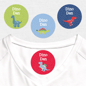 Dino Dan Etiqueta Para Ropa Diseño Circular