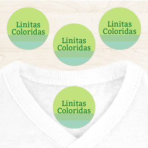 Linitas Coloridas Etiqueta Para Ropa Diseño Circular