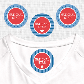 National Star Etiqueta Para Ropa Diseño Circular