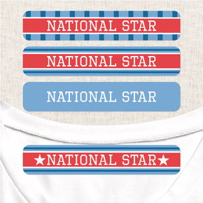 National Star Etiqueta Para Ropa Planchado Diseño Grande