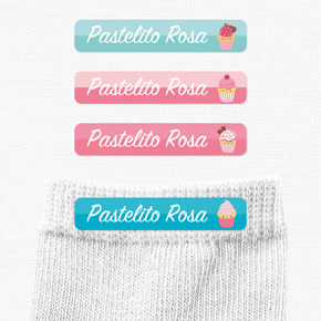 Pastelitos Etiqueta Ropa Planchado Diseño Chica