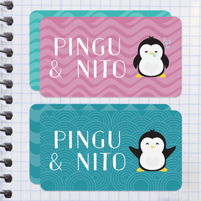Pinguinos Etiqueta Diseño Escolar