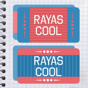 Rayas Cool Etiqueta Diseño Escolar
