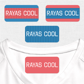 Rayas Cool Etiqueta Para Ropa Planchado Diseño Rectangular