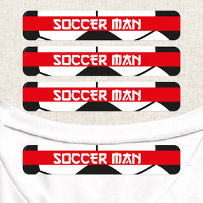 Soccer Man Etiqueta Para Ropa Planchado Diseño Grande