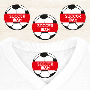 Soccer Man Etiqueta Para Ropa Diseño Circular