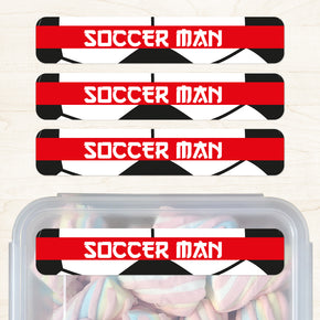 Soccer Man Etiqueta Diseño Grande