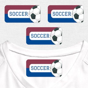 Soccer Etiqueta Para Ropa Planchado Diseño Rectangular