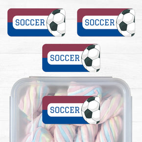 Soccer Etiqueta Diseño Rectangular